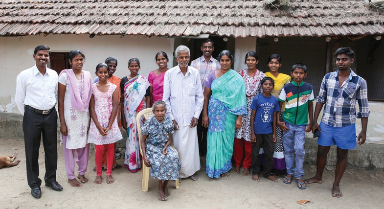 Een christelijk huishouden in India