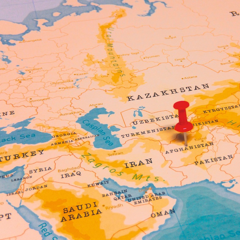 Afghanistan op de wereldkaart