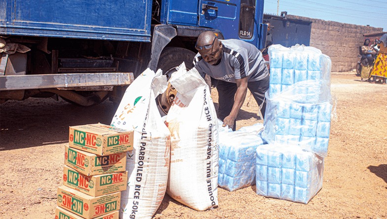 Uitdelen van voedsel